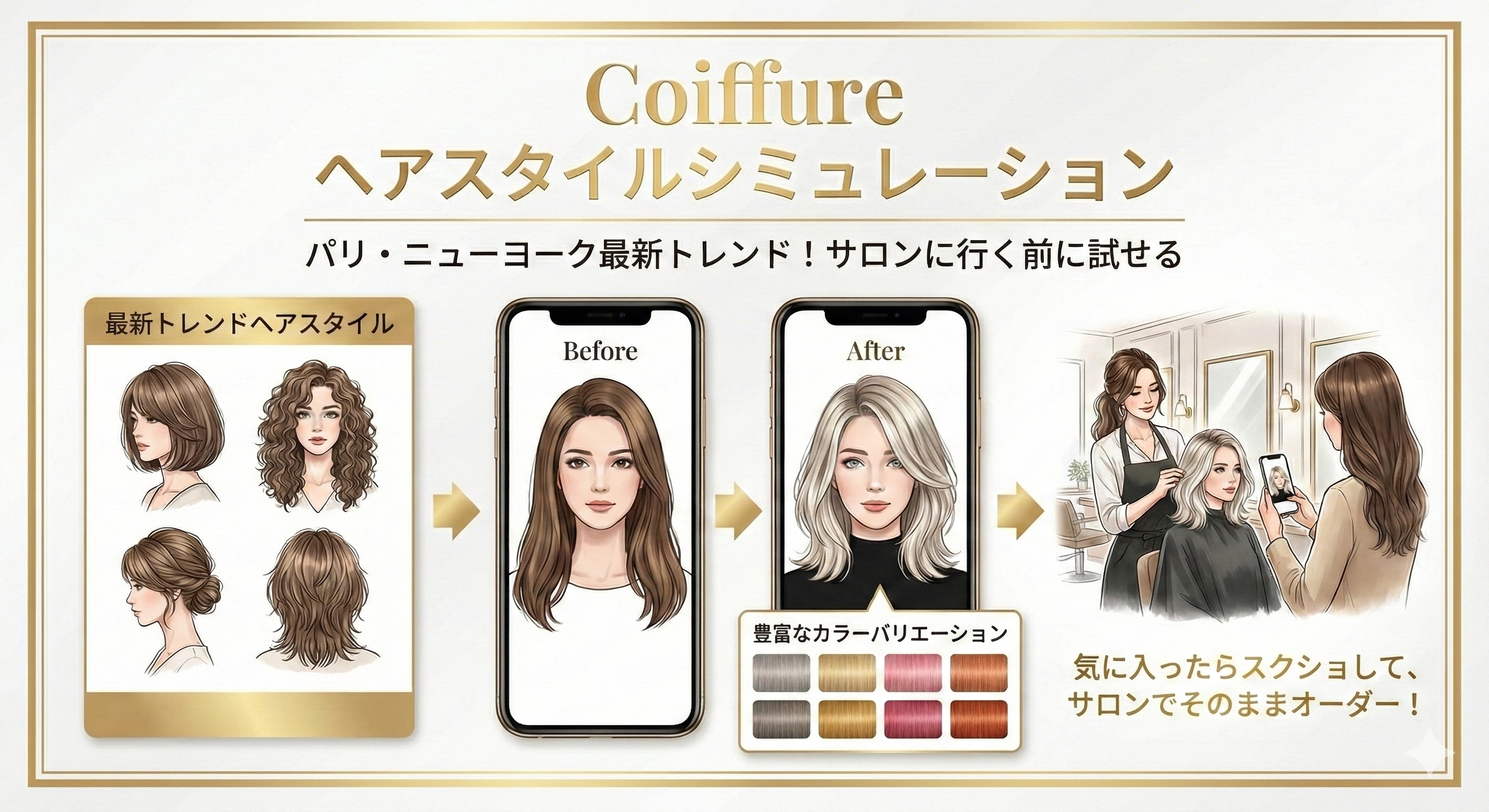 Coiffure - ヘアスタイルシミュレーション